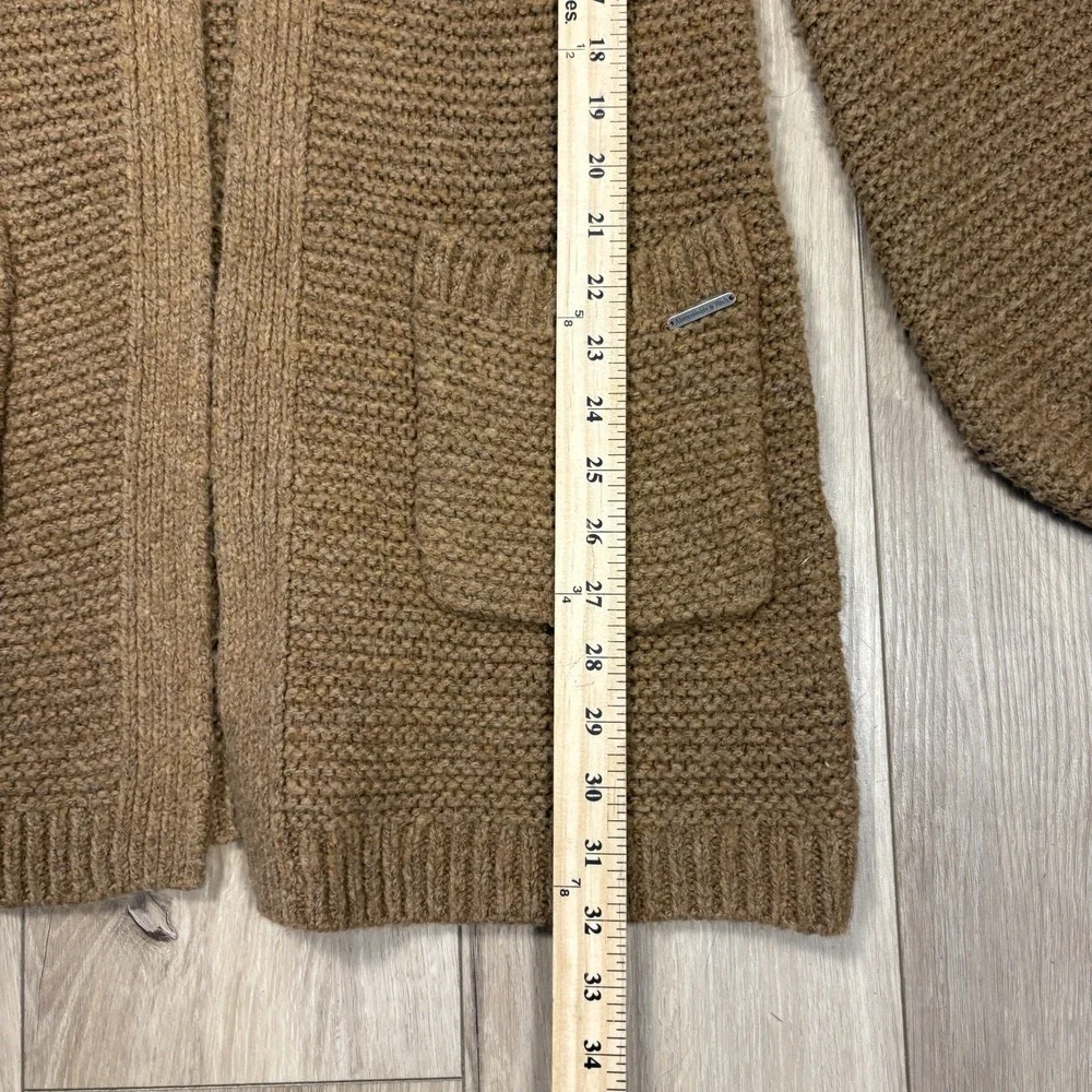 Abercrombie & Fitch Brown Chunky Knit Open Front Long Cardigan Sweater XS - Picture 4 of 8